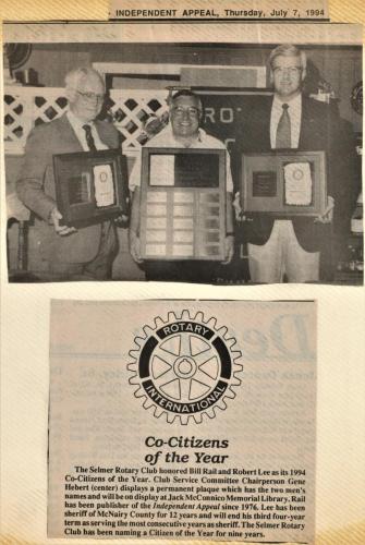 Citizens of the Year Robert Lee and Bill Rail