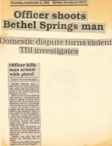 Domestic Disturbance Turns Deadly for Sam Davis