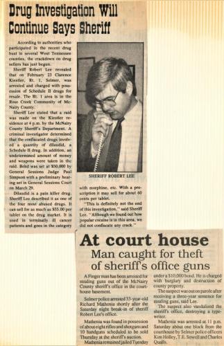 Drugs and Gun Theft from Sheriffs Office