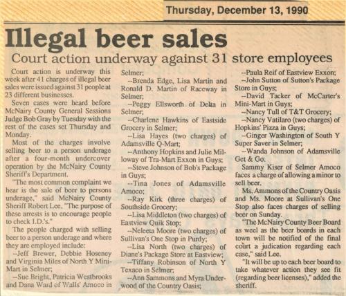 Illegal Beer Sales