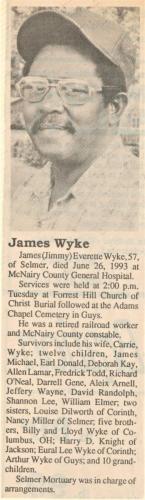 Jimmy Wyke Obituary