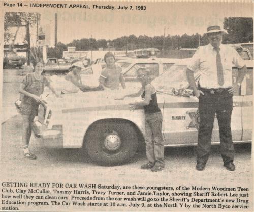 Modern Woodman Teen Club Washing the Sherrif Car