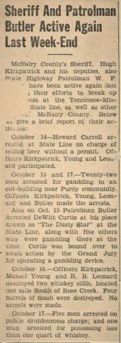 Gambling and Still Raids in McNairy County
