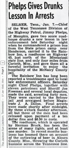 Highway Patrol Chief Memphis Raids Stateline in 1947