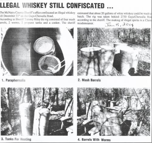 In 2004 Sheriff Confiscates Whiskey Still