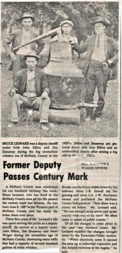 J R Dillon Jim Dunaway Bruce Leonard Jess Dillon and Unidentified Deputy