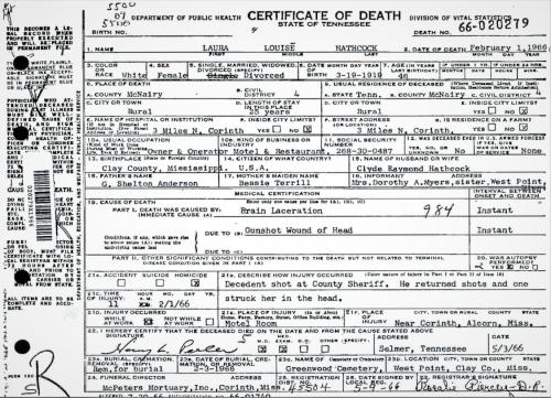 Louise Hathcock Death Certificate