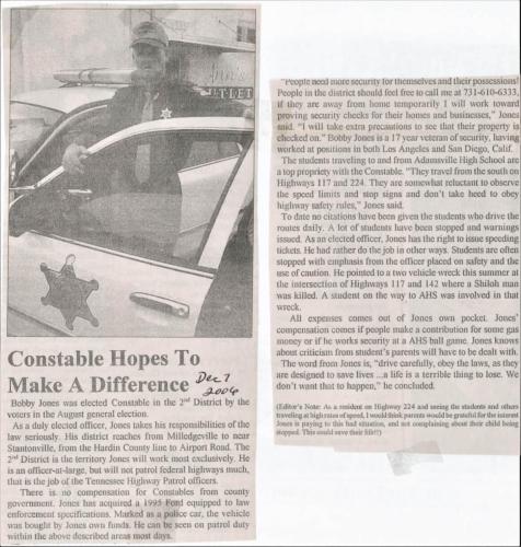 McNairy Constable Bobby Jones