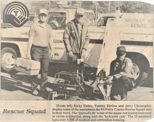 McNairy Resecue Squad Members Rickey Finley Tommy Barlow and Jerry Christopher