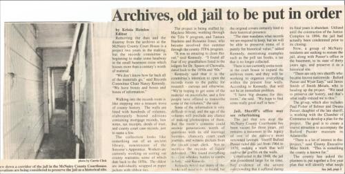 Old Jail and Start of Archives Rehab Early 90 S
