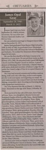 Opal Gray Obit