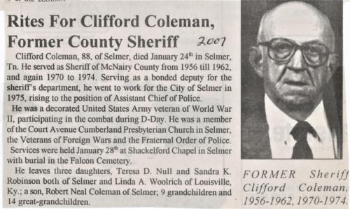 Rites for Clifford Coleman