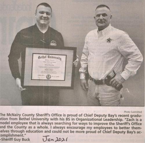 Sheriff Guy Buck and Chief Deputy Zach Bray
