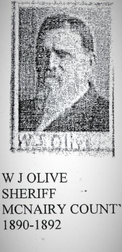 Sheriff Wj Olive 1890 to 1892