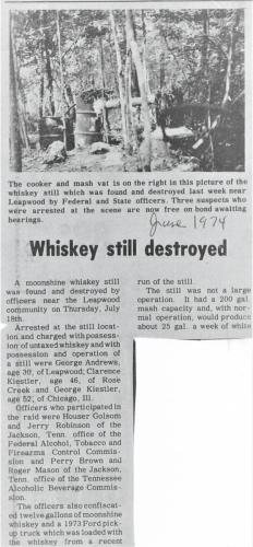 Whiskey Still July 1974